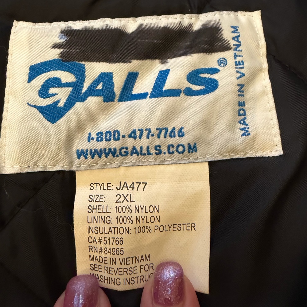 Galls Black Jacket 2XL